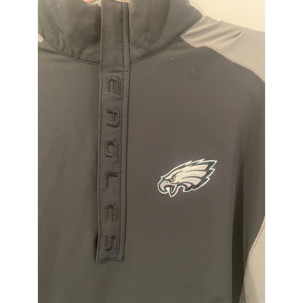NFL Team Apparel 3/4 Zip Pullover Philadelphia Eagles Windbreaker Jacket - Picture 2 of 6